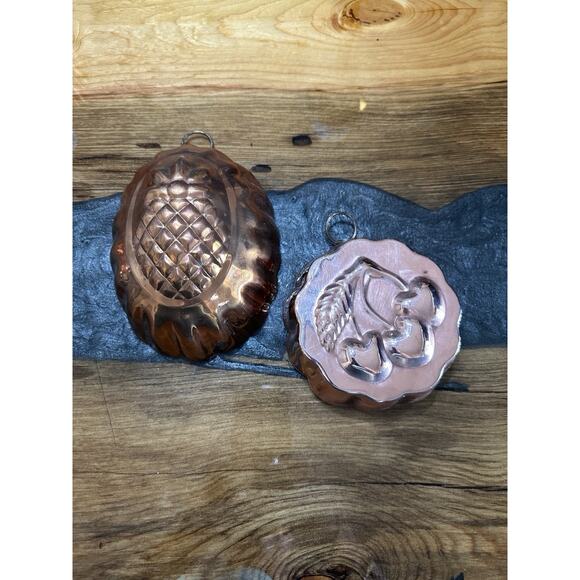 Vintage Copper Molds Domed Pineapple and Cherries Display Only India - Picture 2 of 8